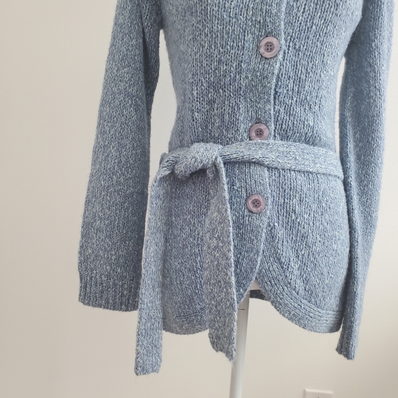 Anthropologie Sleeping on Snow Tie Waist Cardigan Sweater  Size Small - Picture 9 of 10